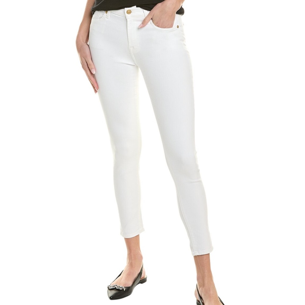 7 for All Mankind White Ankle Jeans